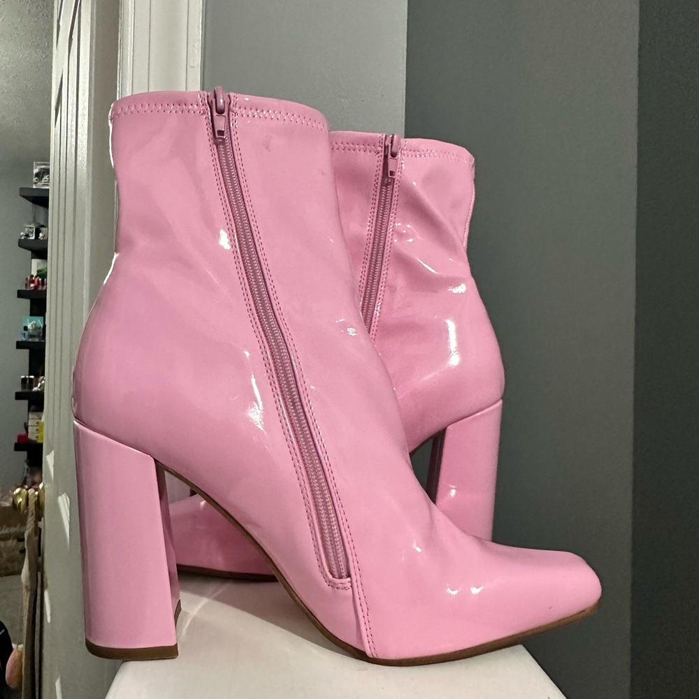 Steve Madden Pink Latex Booties